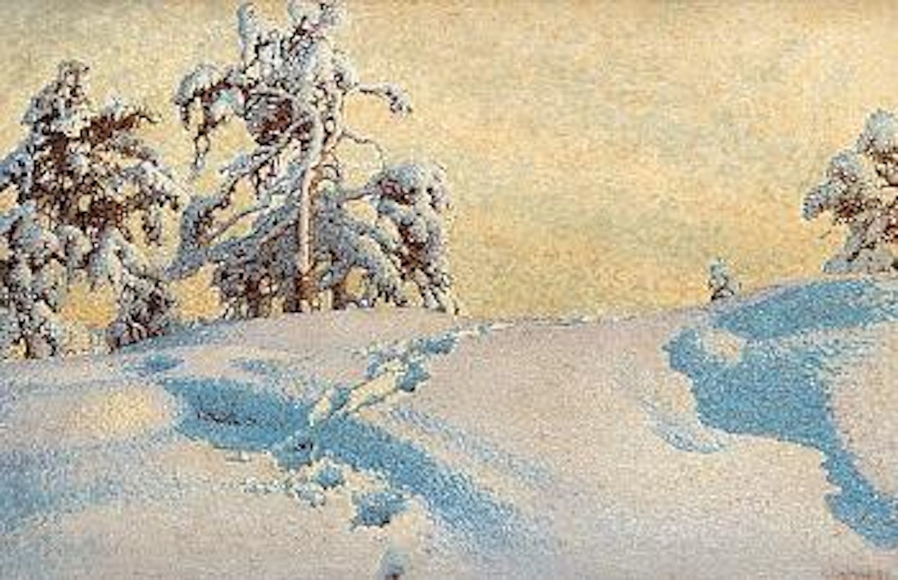 Traces In The Snow by Gustaf Fjaestad