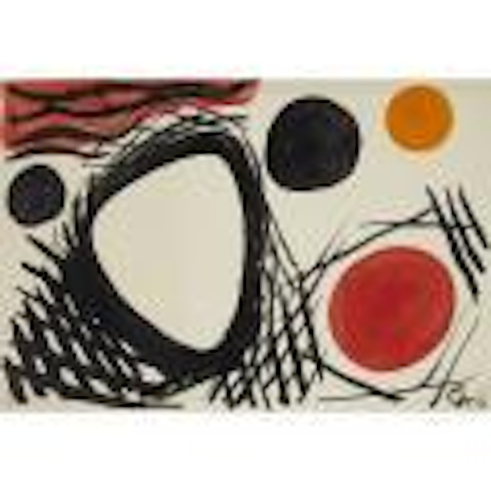 Orange Red and Black Discs by Alexander Calder