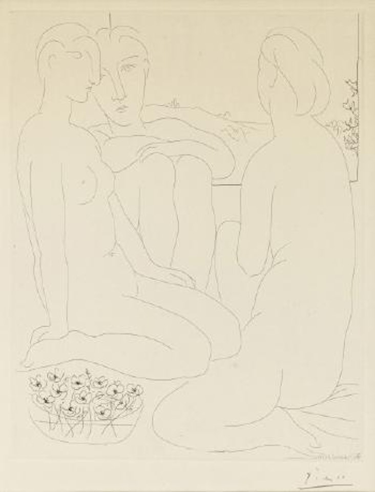 Trois femmes nues près d'une fenêtre by Pablo Picasso
