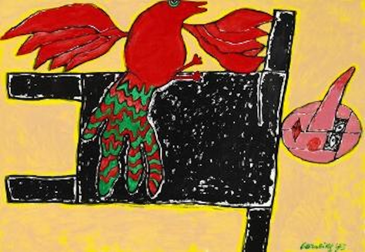 Figure composition with Red Bird by Corneille