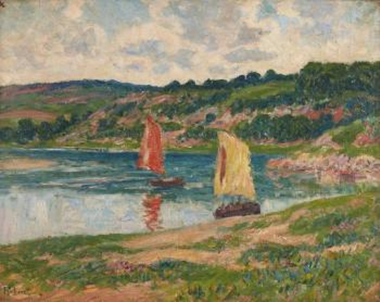 Voiliers dans la rivière du Belon by Henry Moret