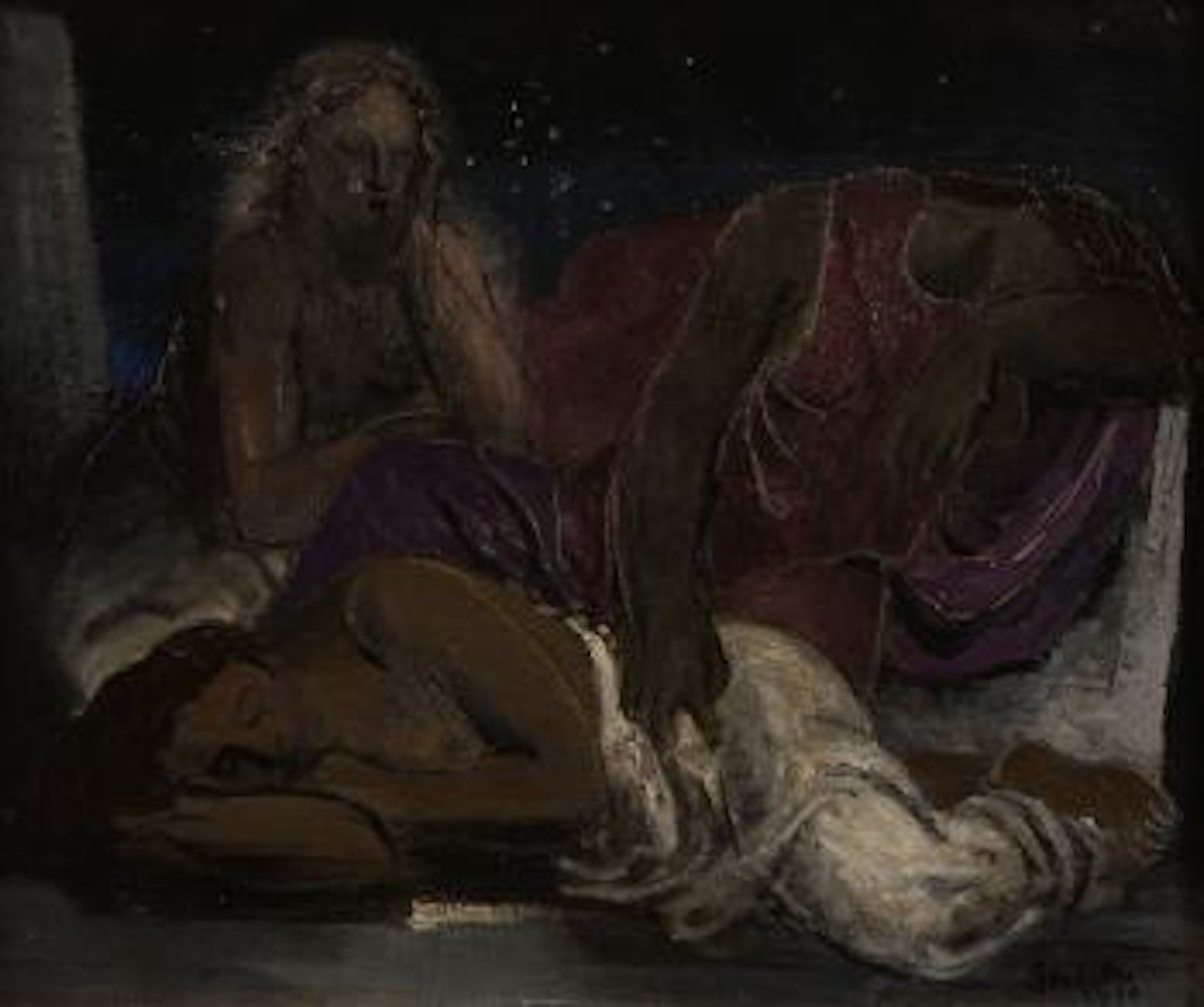Baigneuses assoupies, sous un ciel étoilé by Jean Souverbie