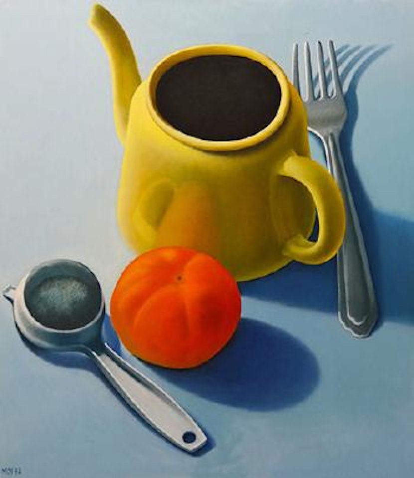 Strainer, Tangelo, Teapot, Fork by Michael Smither