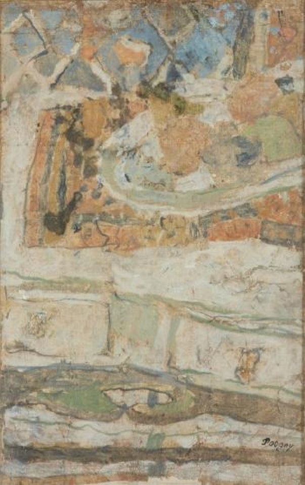 Commode blanche et assiette de fruits by Jean Pougny