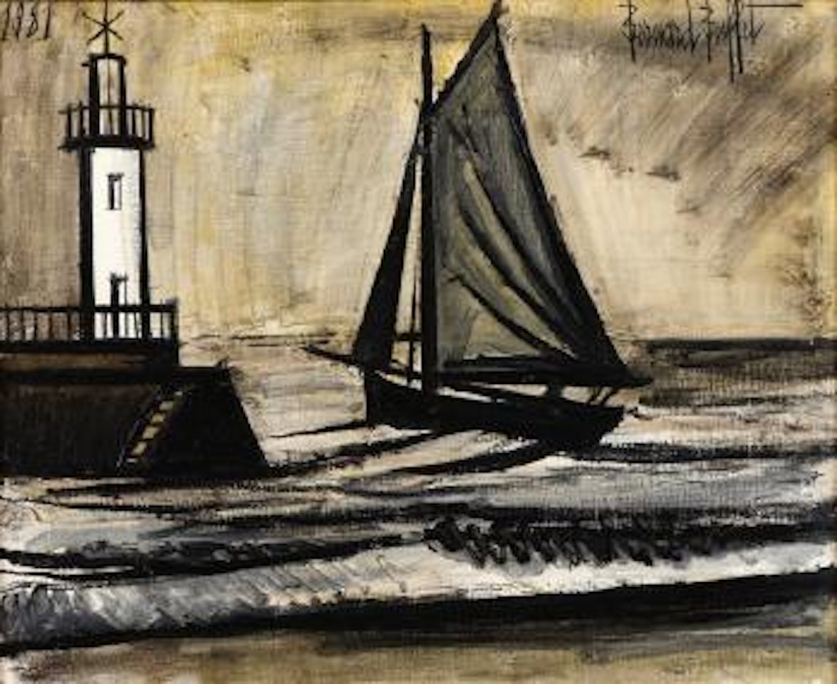 Phare et bateau de pêche by Bernard Buffet