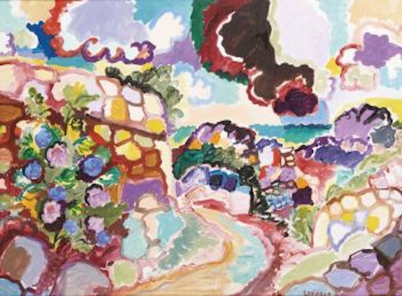 Paysage rocheux, fleurs et murailles by Charles Lapicque