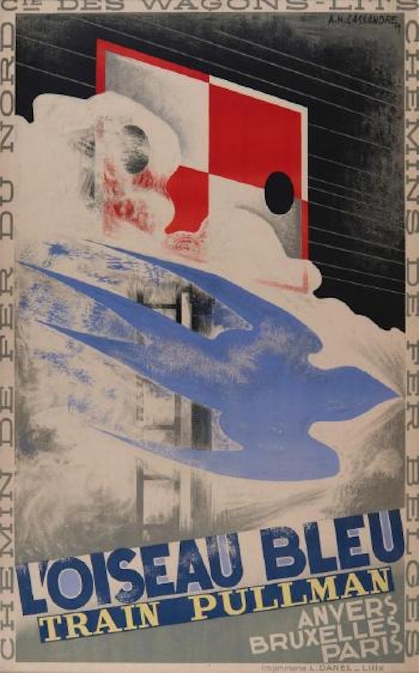 L'Oiseau Bleu, train Pullman by Cassandre (Adolphe Jean-Marie Mouron)