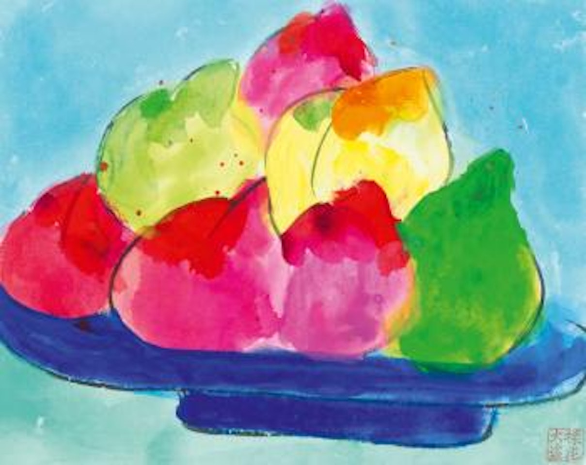 Still life with peaches by Walasse Ting