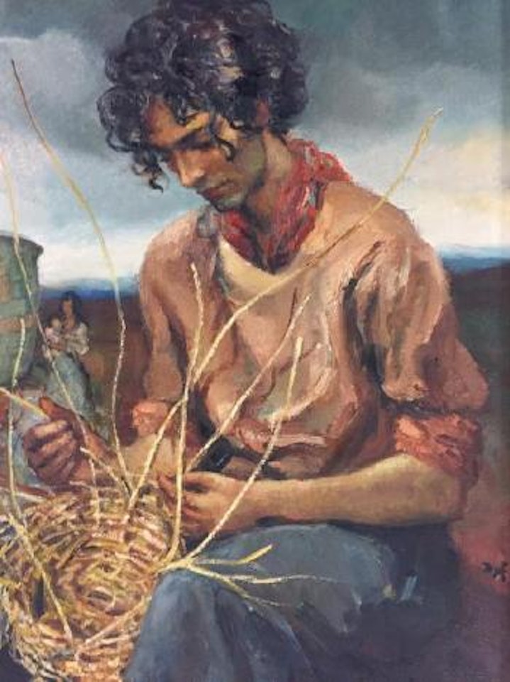 Homme au panier de paille by Marcel Dyf