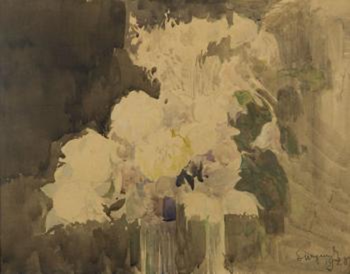 Flowers in Vase by Leon Wyczolkowski
