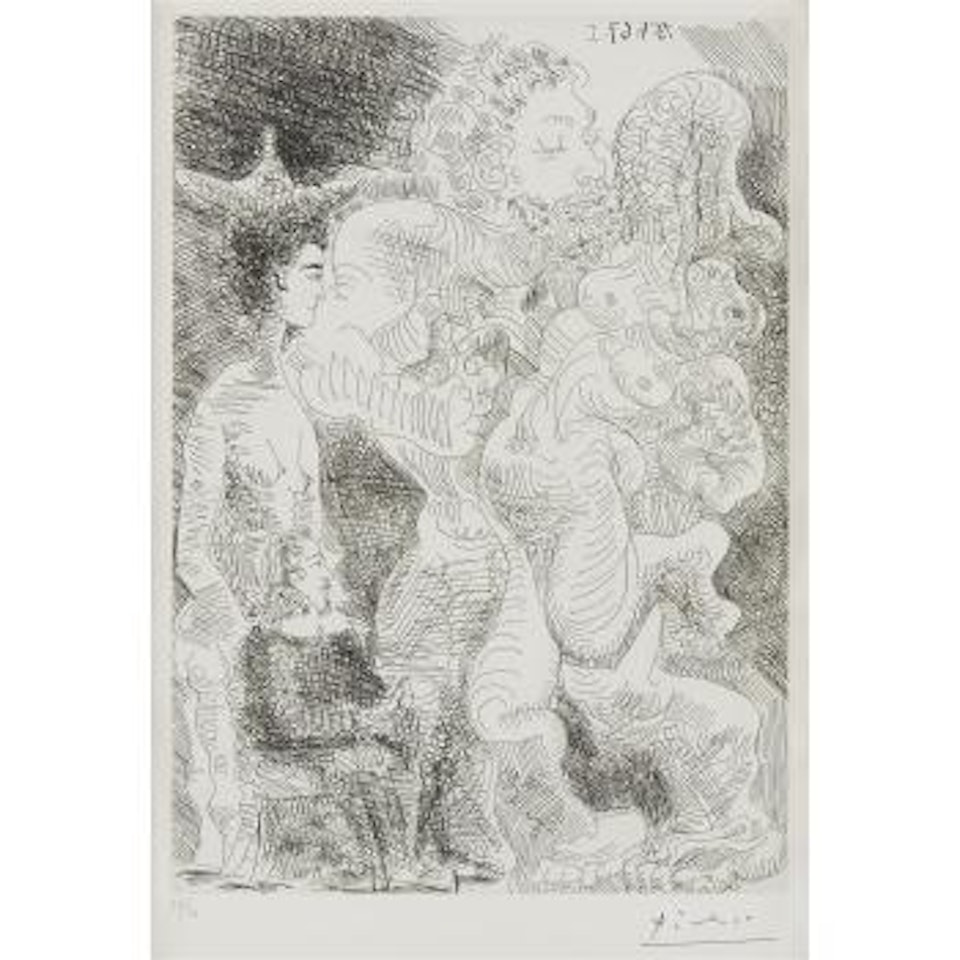 Le Peintre Et Son Modèle Imaginant Une Étreinte by Pablo Picasso