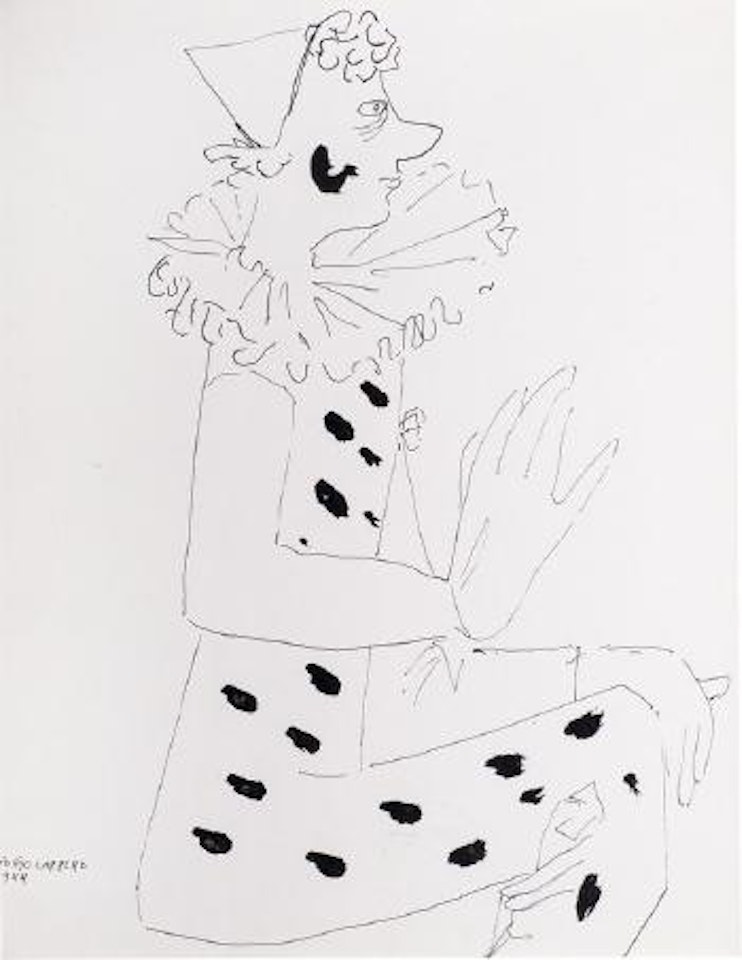 Seated clown by René Portocarrero
