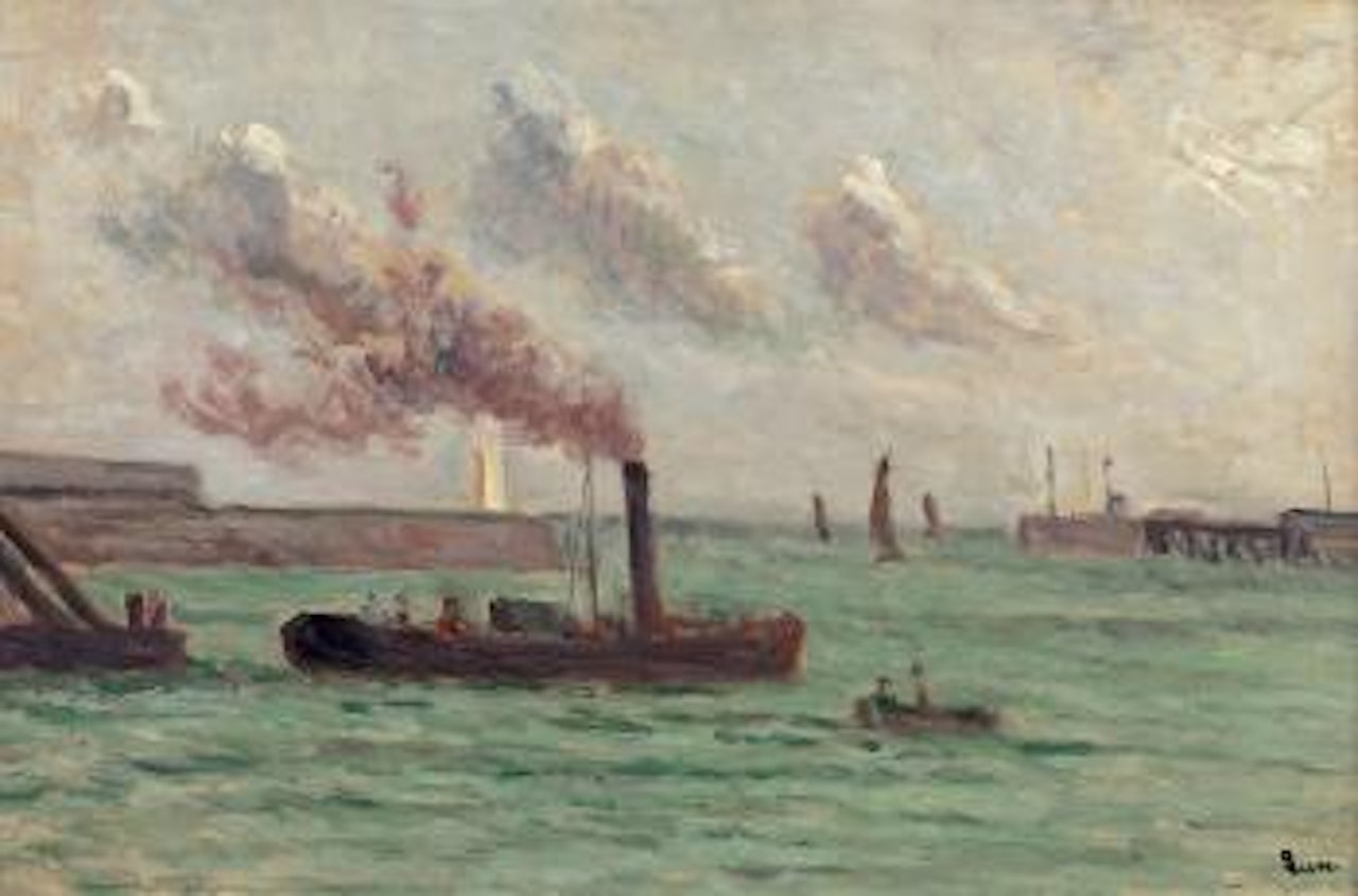 Le Tréport, le remorquage de la drague by Maximilien Luce