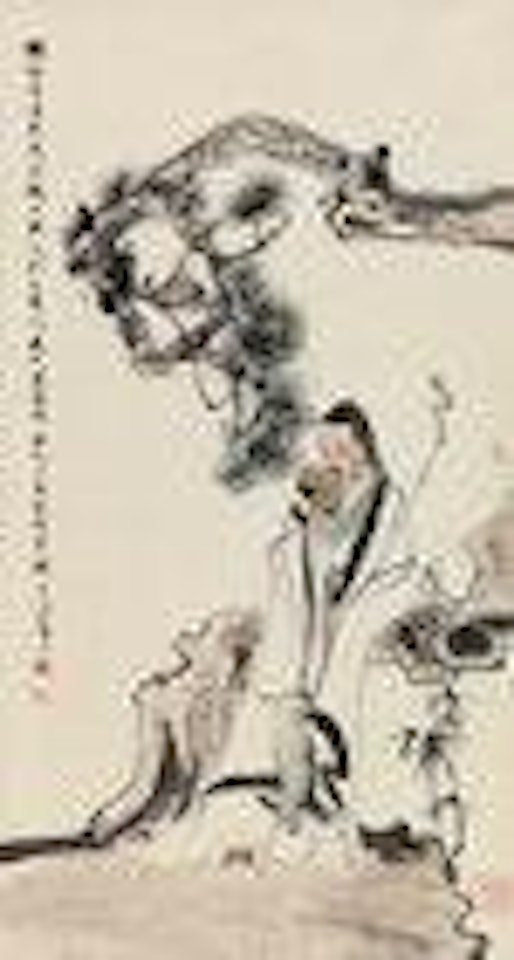 Hermit with Chrysanthemum by Liu Danzhai