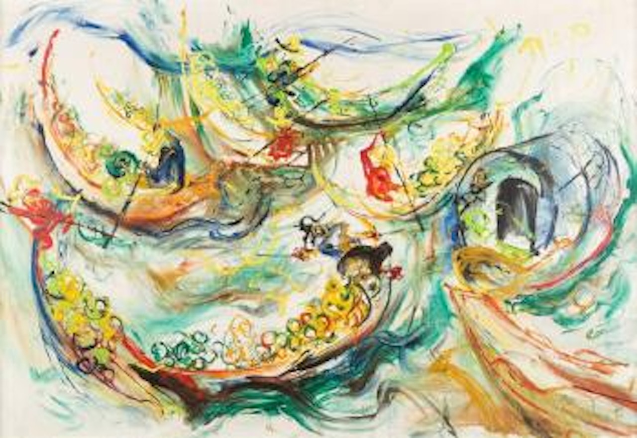 The Floating Market in Bangkok (Originaltitel) by Affandi