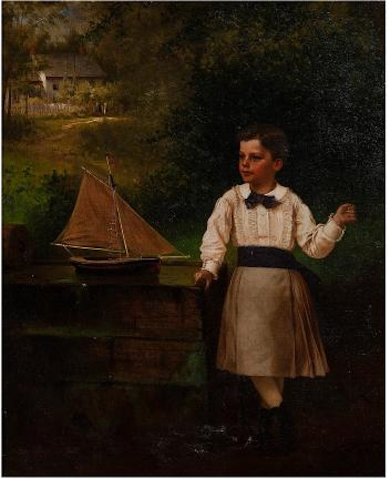 Boy with toy ship by John George Brown