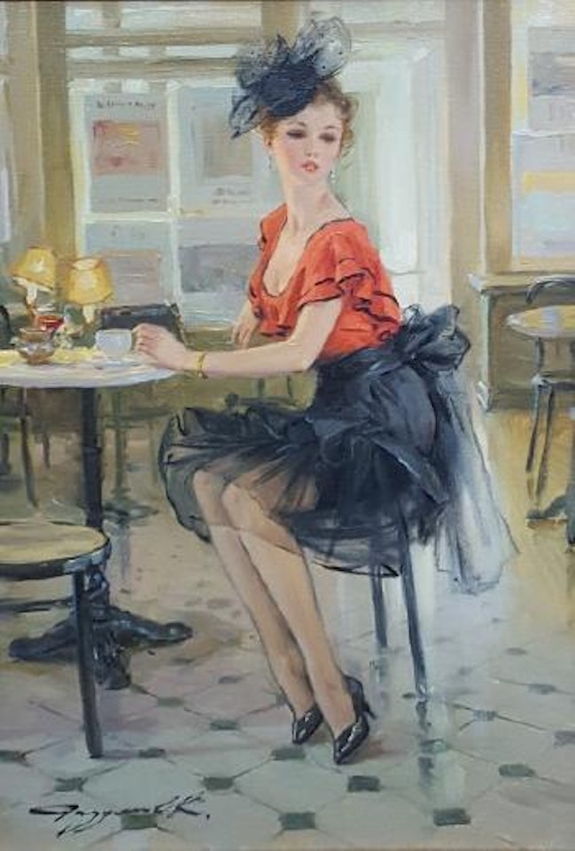 Au café by Constantin Razoumov