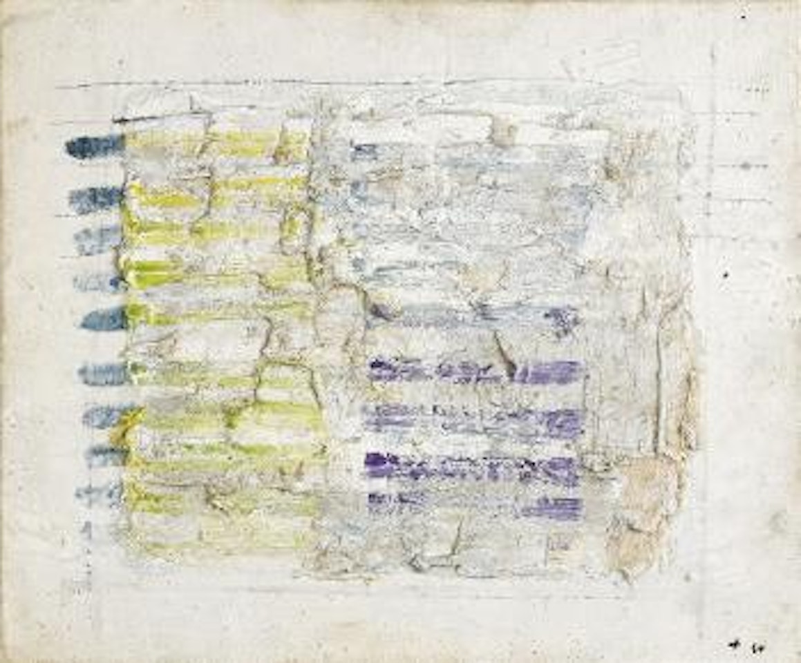 Raies sur un carré by Jean Fautrier