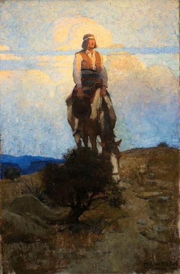 He Rode Away, Following a Dim Trail Among the Sage by Newell Convers Wyeth