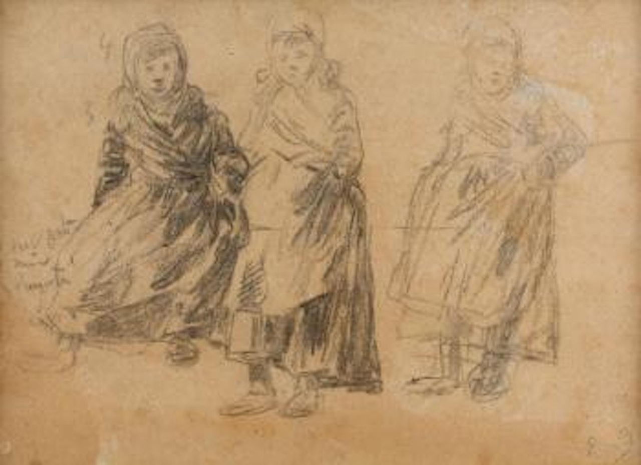 Trois études de petite fille by Eugène Boudin