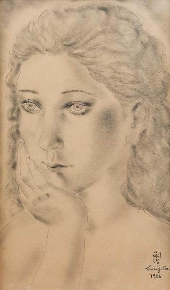 La jeune femme pensive by Leonard Tsuguharu Foujita