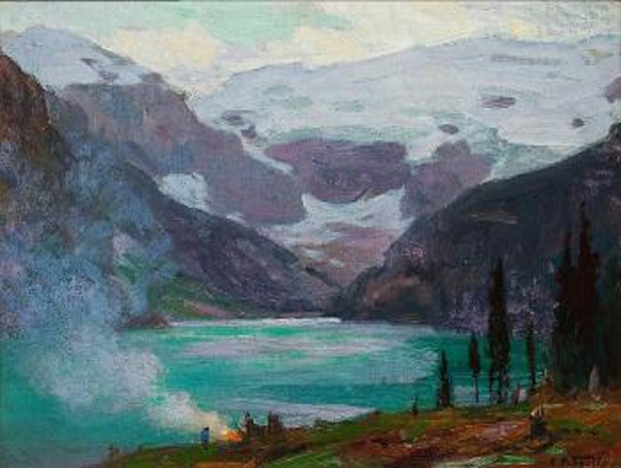 Camp by Lake Louise by Edward Henry Potthast