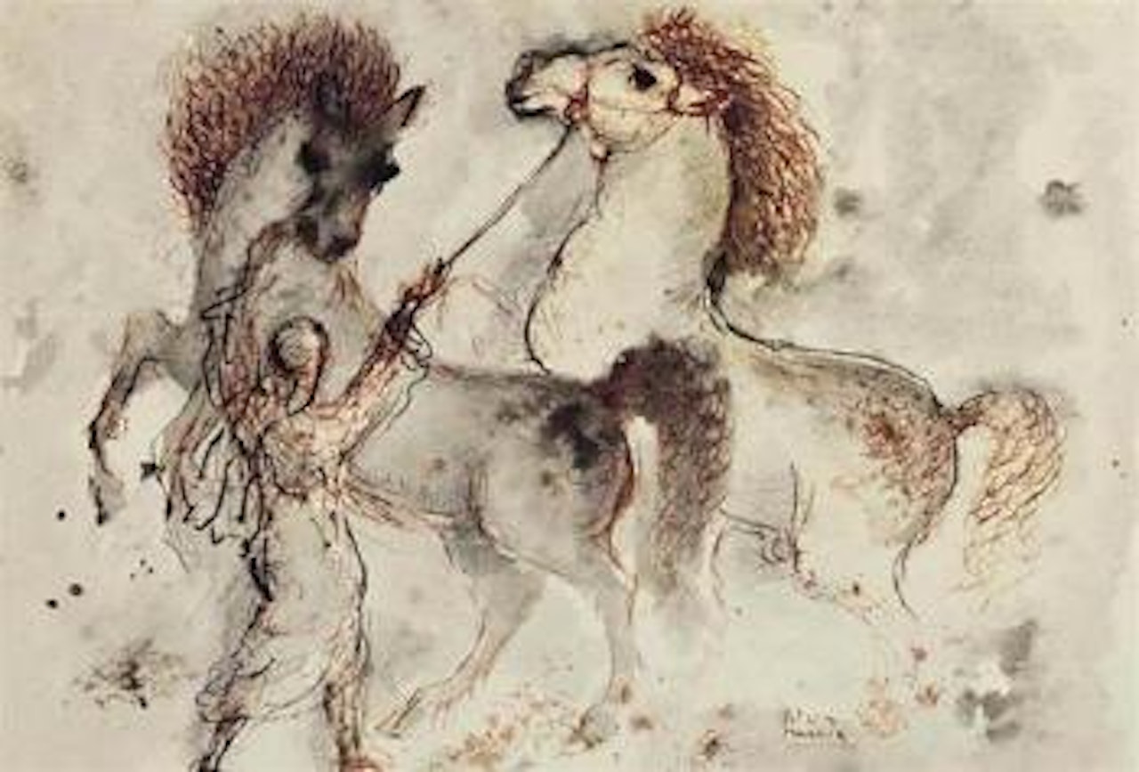 Arabian horses by Reuven Rubin