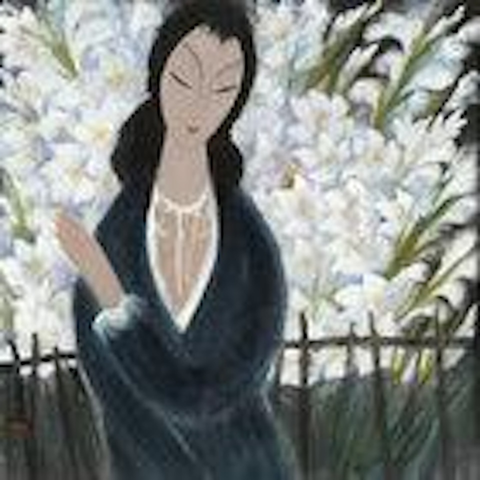 Beauty by Flower by Lin Fengmian