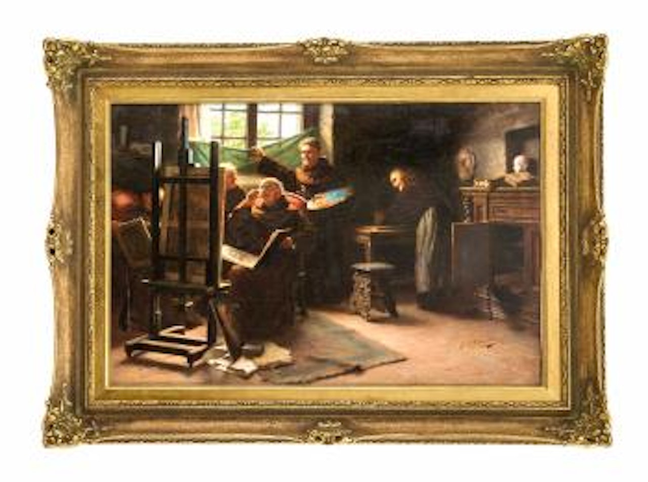 Mönche an der Staffelei by Giovanni Battista Torriglia