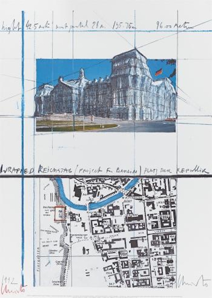Wrapped Reichstag (projekt for Berlin) Platz Der Republik by Christo
