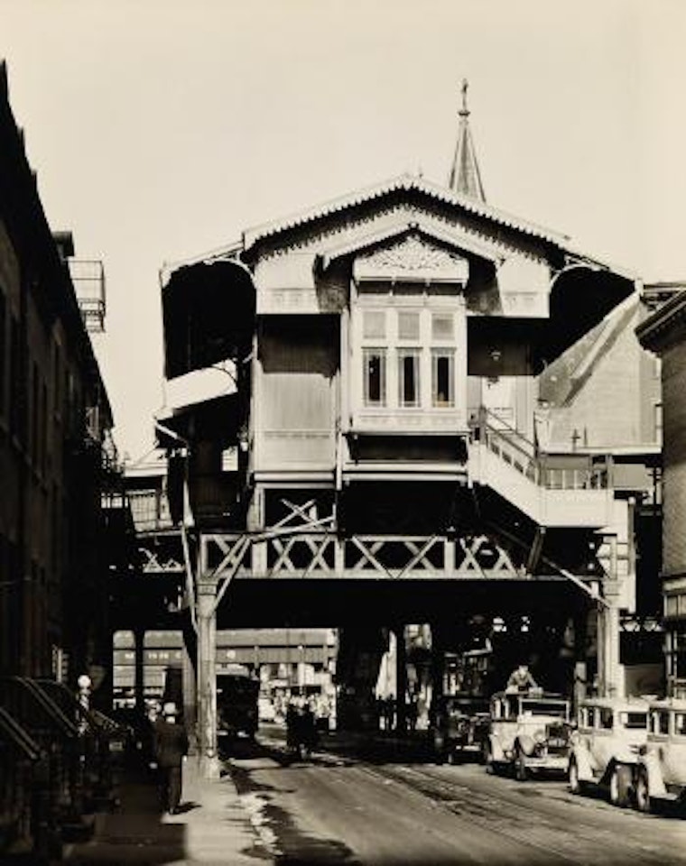 El Station, Ninth Avenue Line by Berenice Abbott