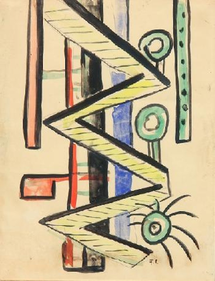 Fresque jeune zig-zag by Fernand Leger