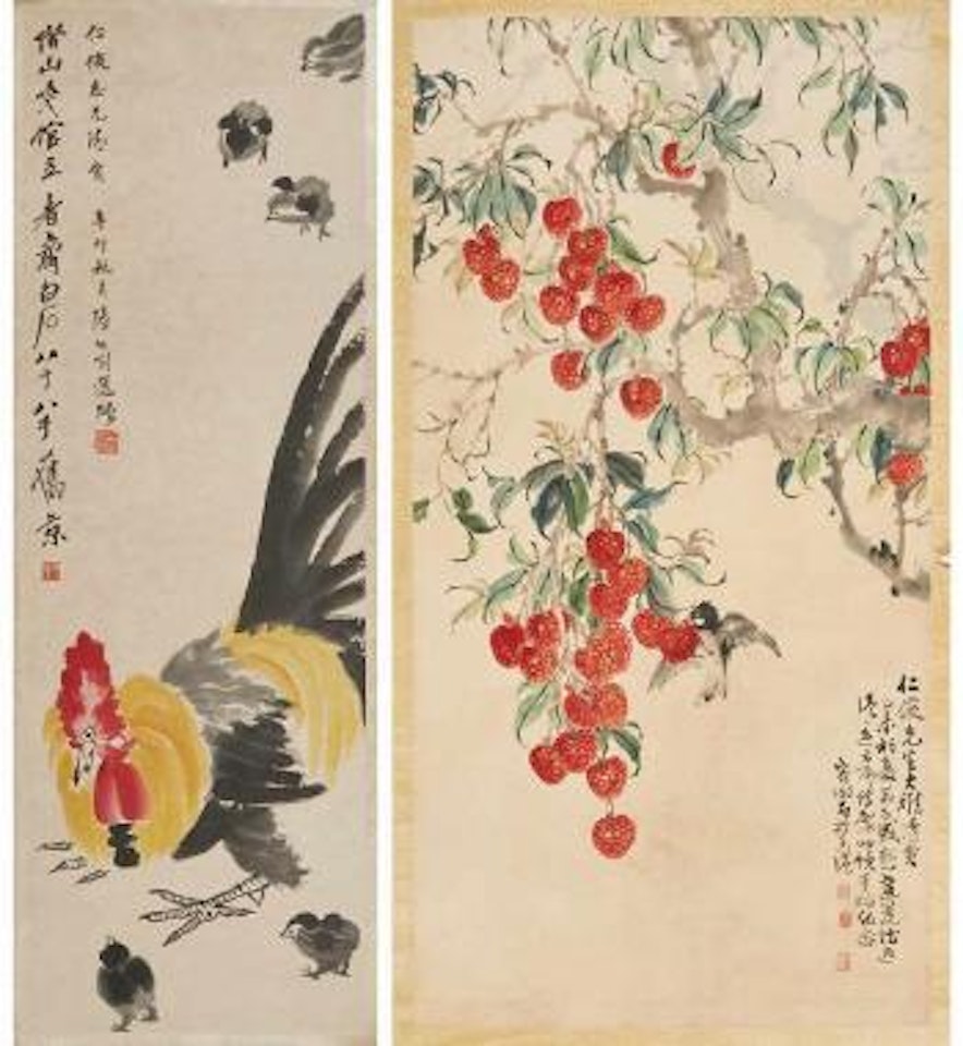 Rooster and chicks by Qi Baishi