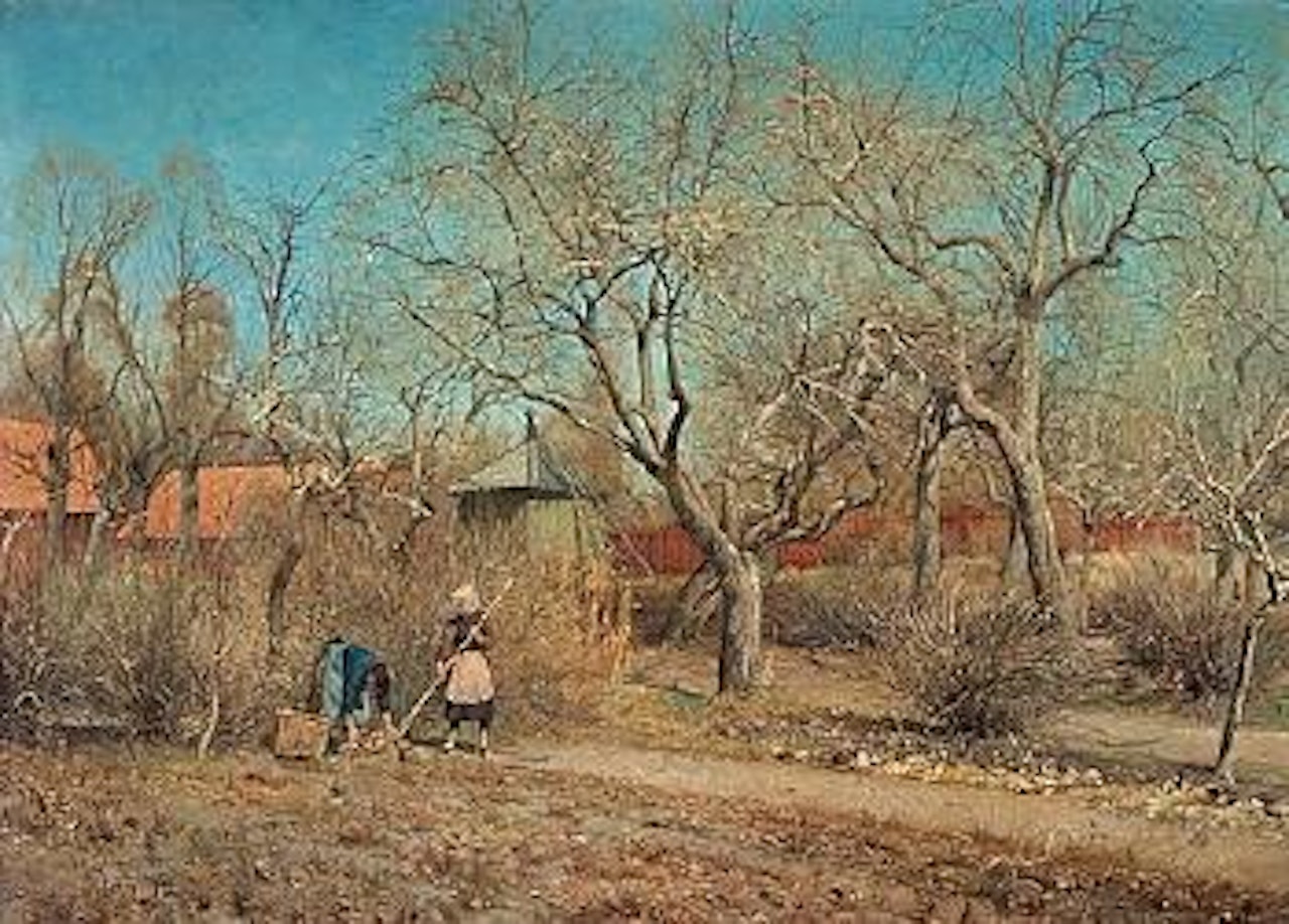 "Barn I Trädgården", Motiv Från Nyckelviken (Children In The Garden, Scene From Nyckelviken) by Anshelm Schultzberg