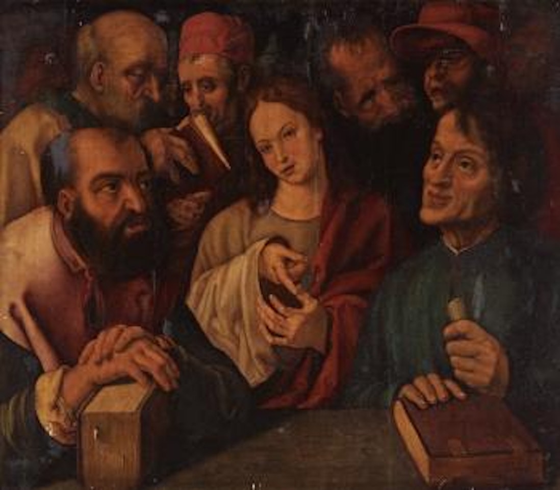 Christ preaching at the Temple by Flemish School