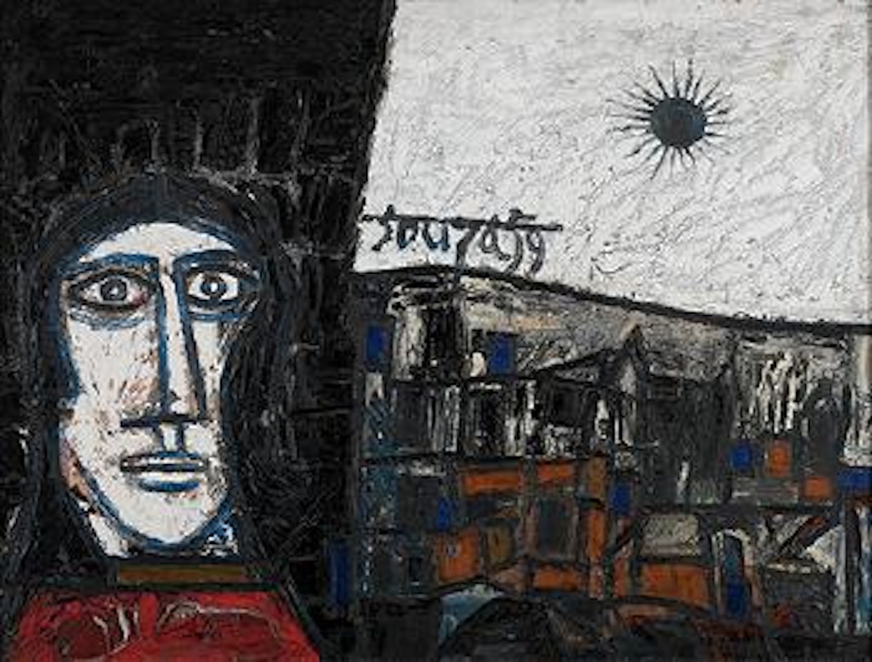 Untitled (Landscape and Face) by Francis Newton Souza
