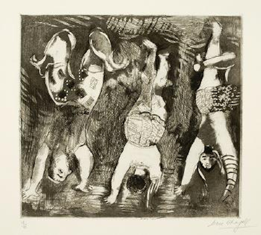 Les trois acrobates by Marc Chagall