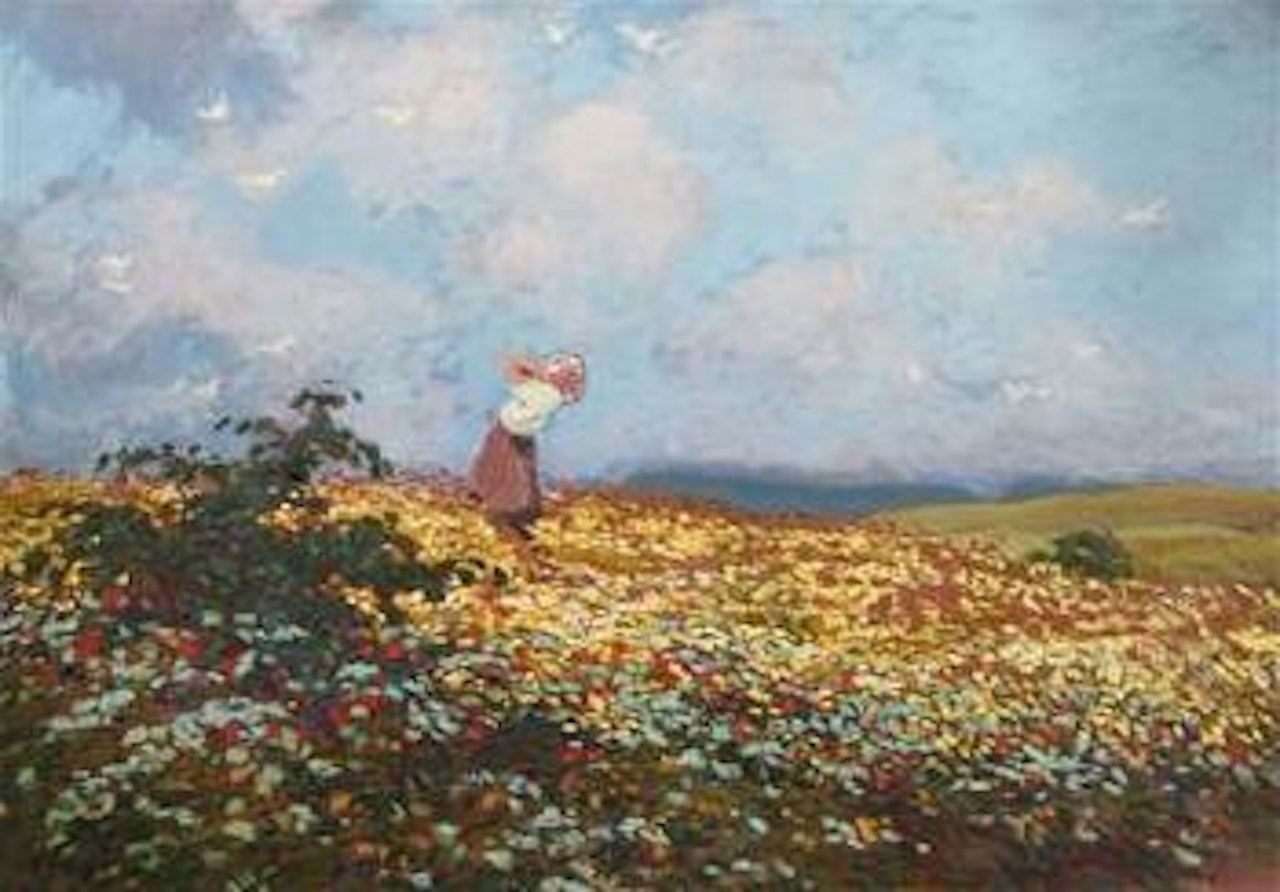 A Girl in a Meadow by Karel Langer