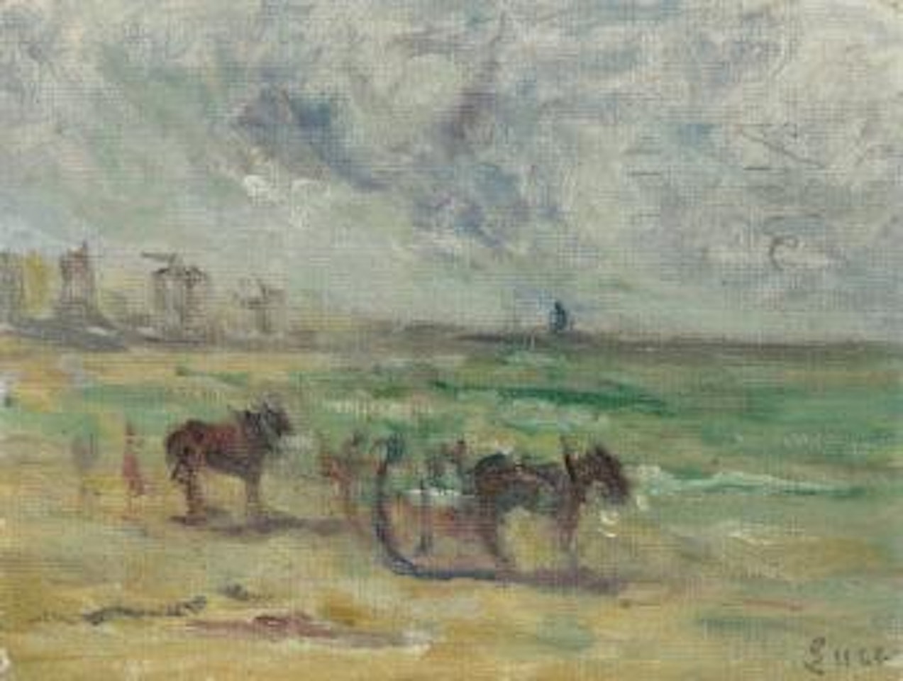 Les ramasseurs de goémon sur la plage by Maximilien Luce