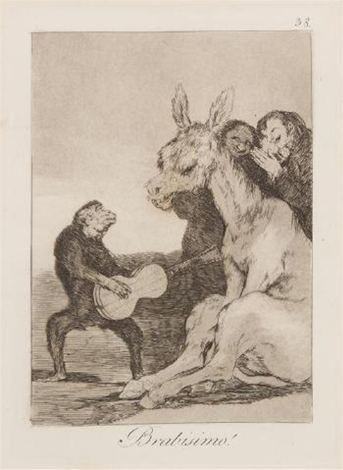 Brabisimo! (pl. 38 from Los caprichos) by Francisco José de Goya
