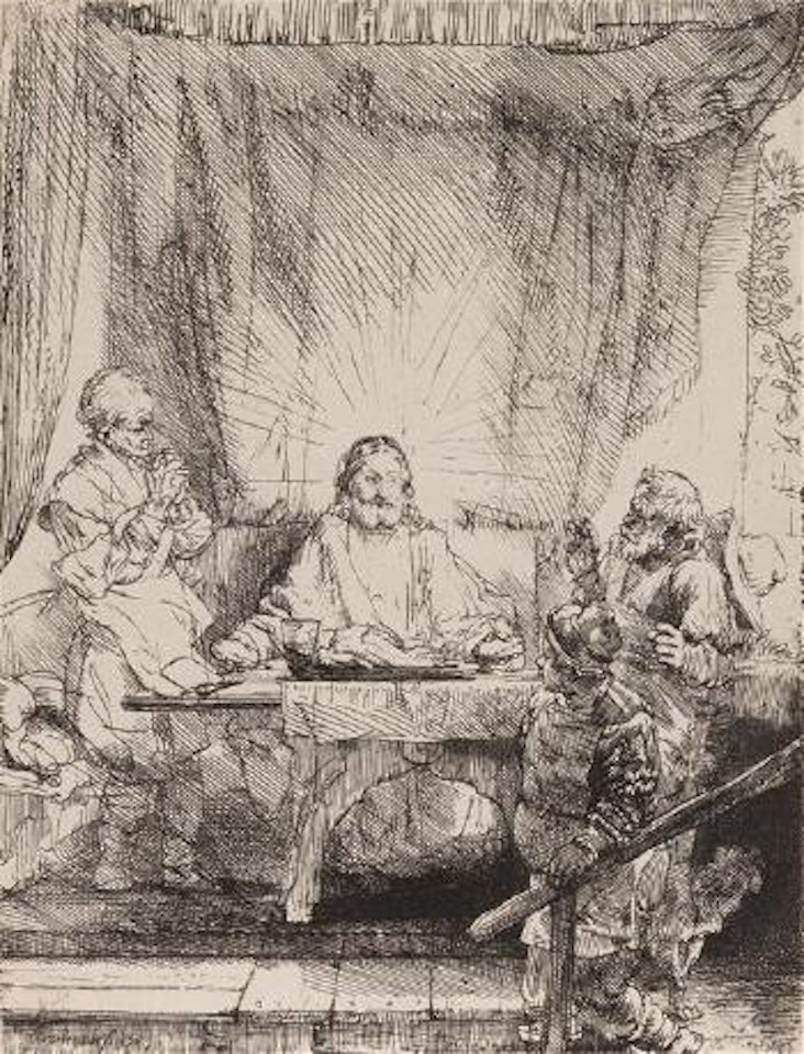 Christ at Emmaus: The Larger Plate by Attributed to Rembrandt Harmensz van Rijn