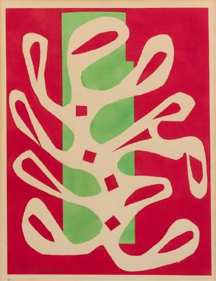 Algue blanche sur fond rouge by Henri Matisse