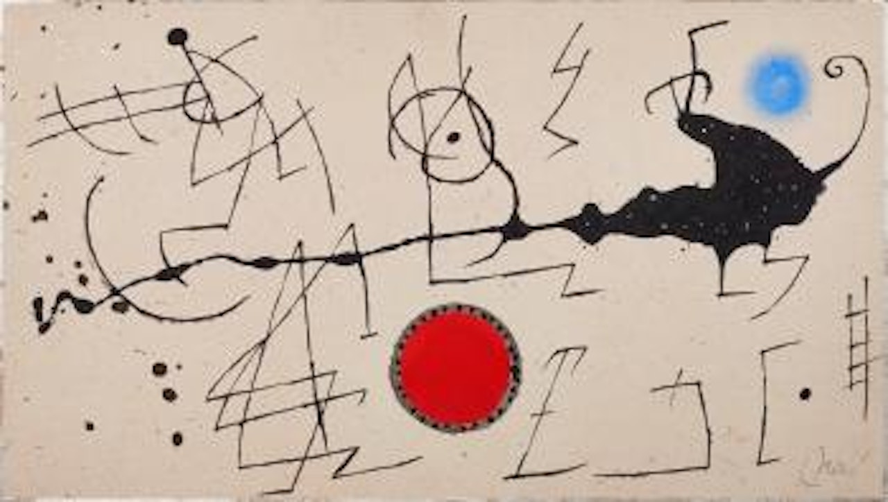 Oiseau Poursuivant un Chien by Joan Miró