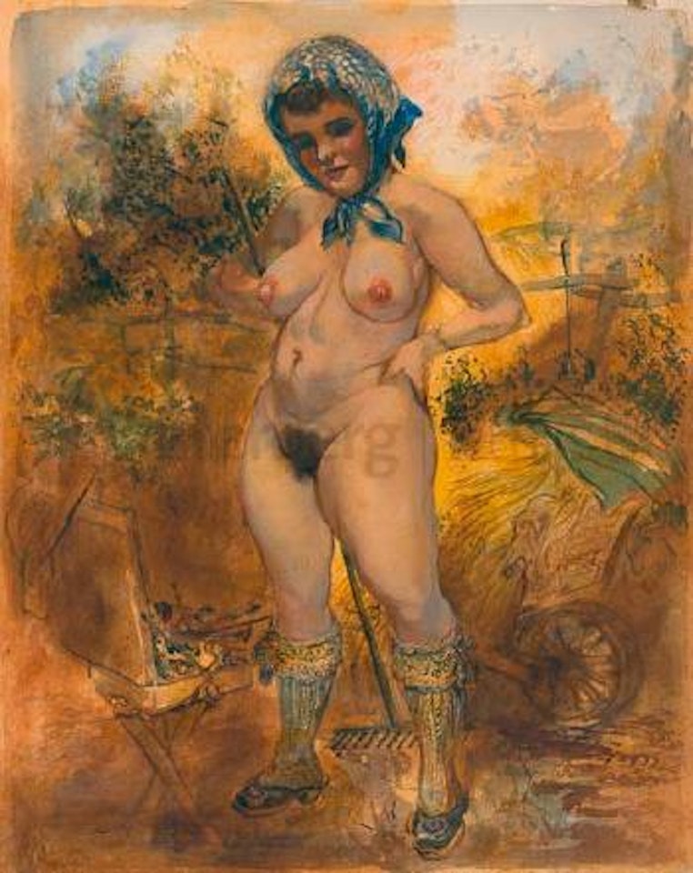 Ländliche Venus, Ihr Bild Betrachtend by George Grosz