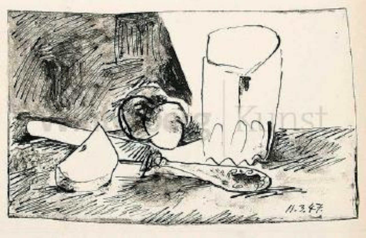 Pomme, Verre et Couteau by Pablo Picasso