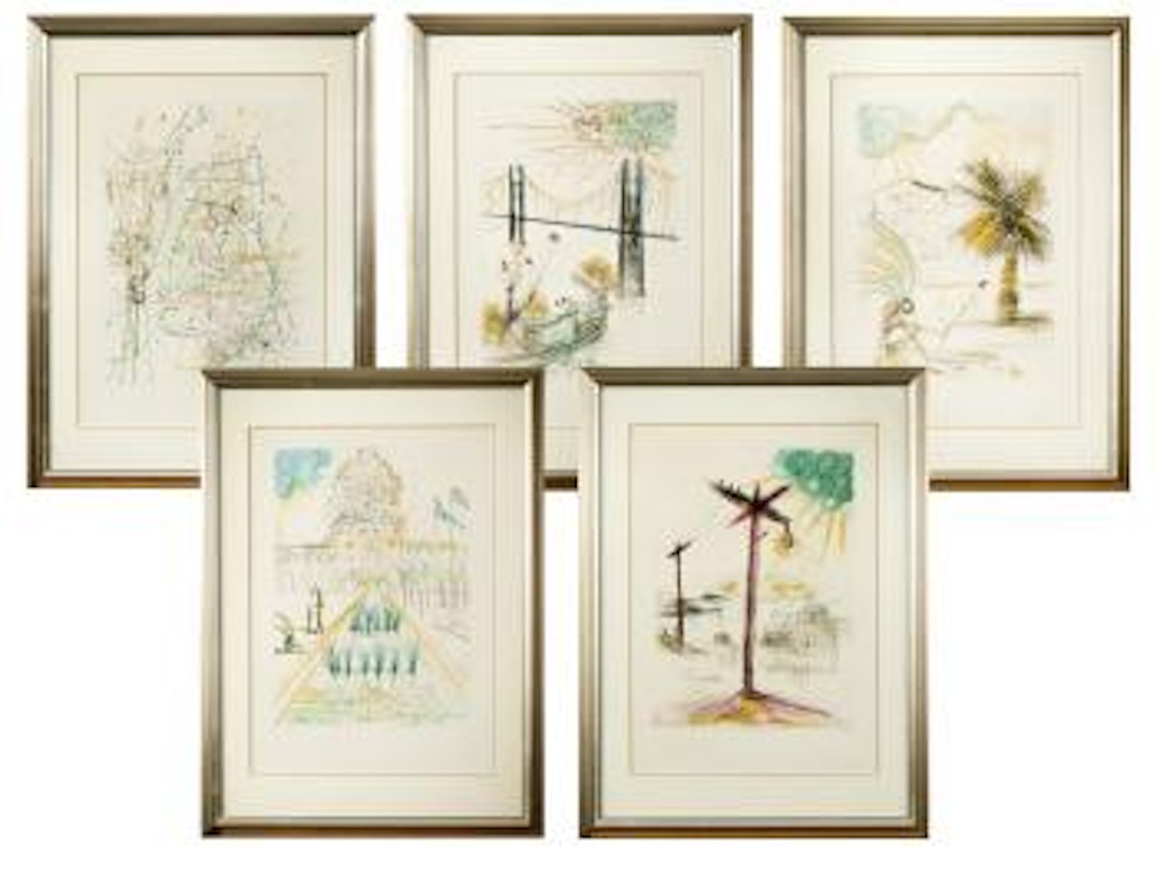 Chinatown; City Hall; Golden Gate Bridge; Mission Dolores; Telegraph Hill by Salvador Dali