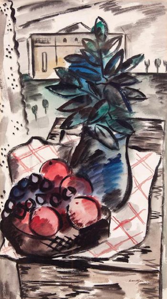 Still Life Study, Apples with a vase of Flowers by Norah McGuinness
