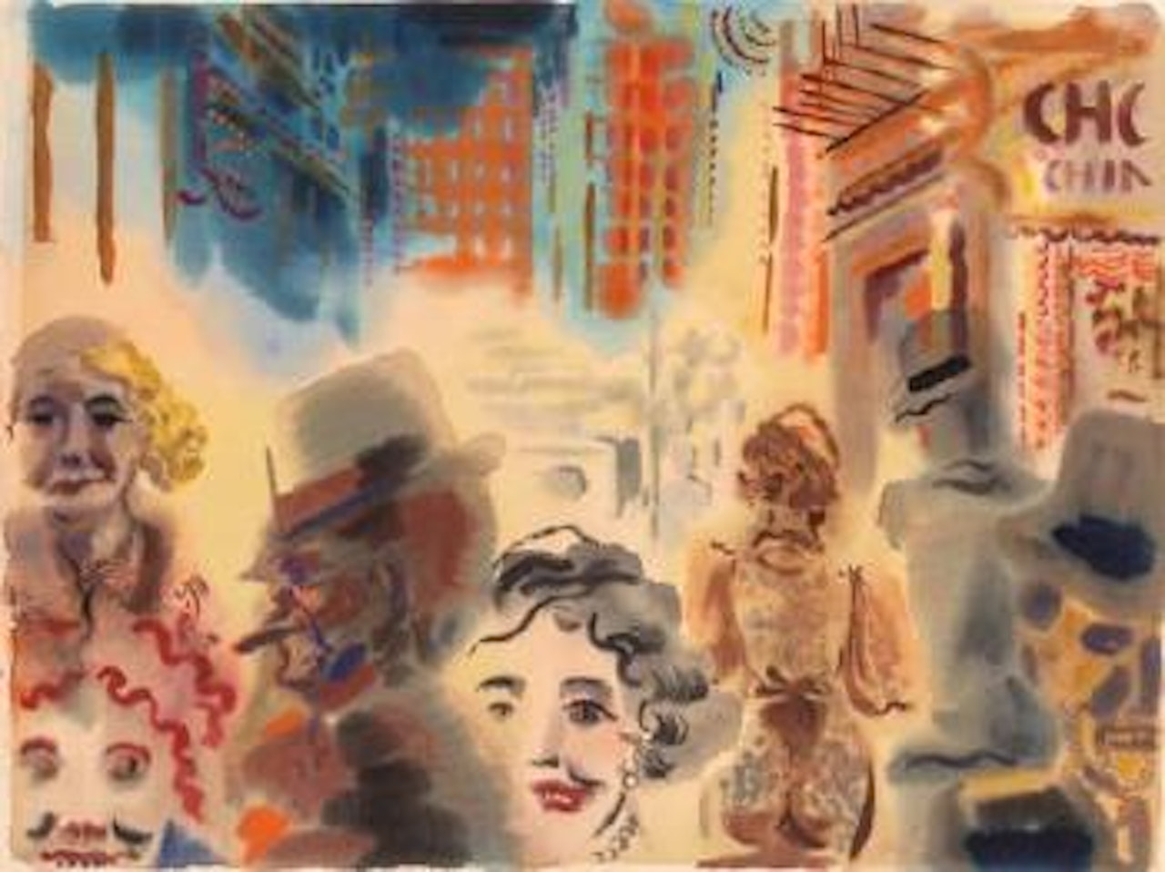 Street Scene, Downtown Manhattan by George Grosz