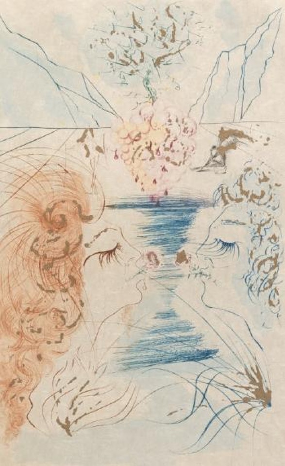 Let him kiss me with the kisses of his mouth: For his love is better than wine by Salvador Dali