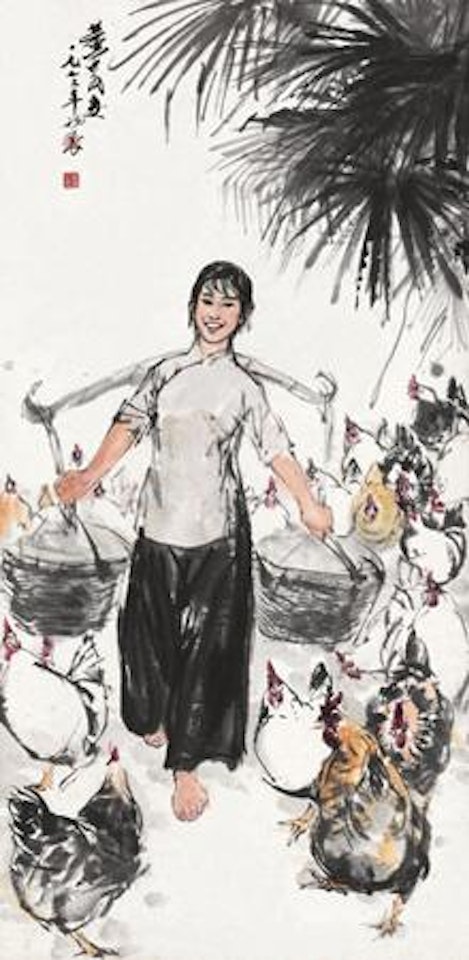Feeding The Hens by Huang Zhou